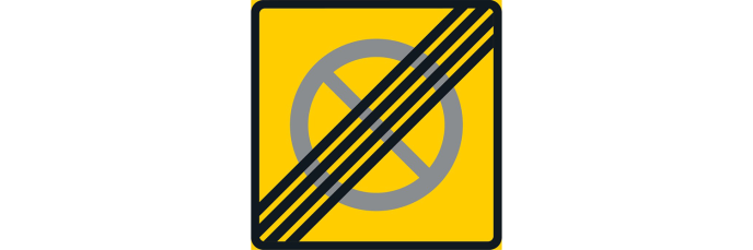 Pysäköintikieltoalue päättyy- liikennemerkki