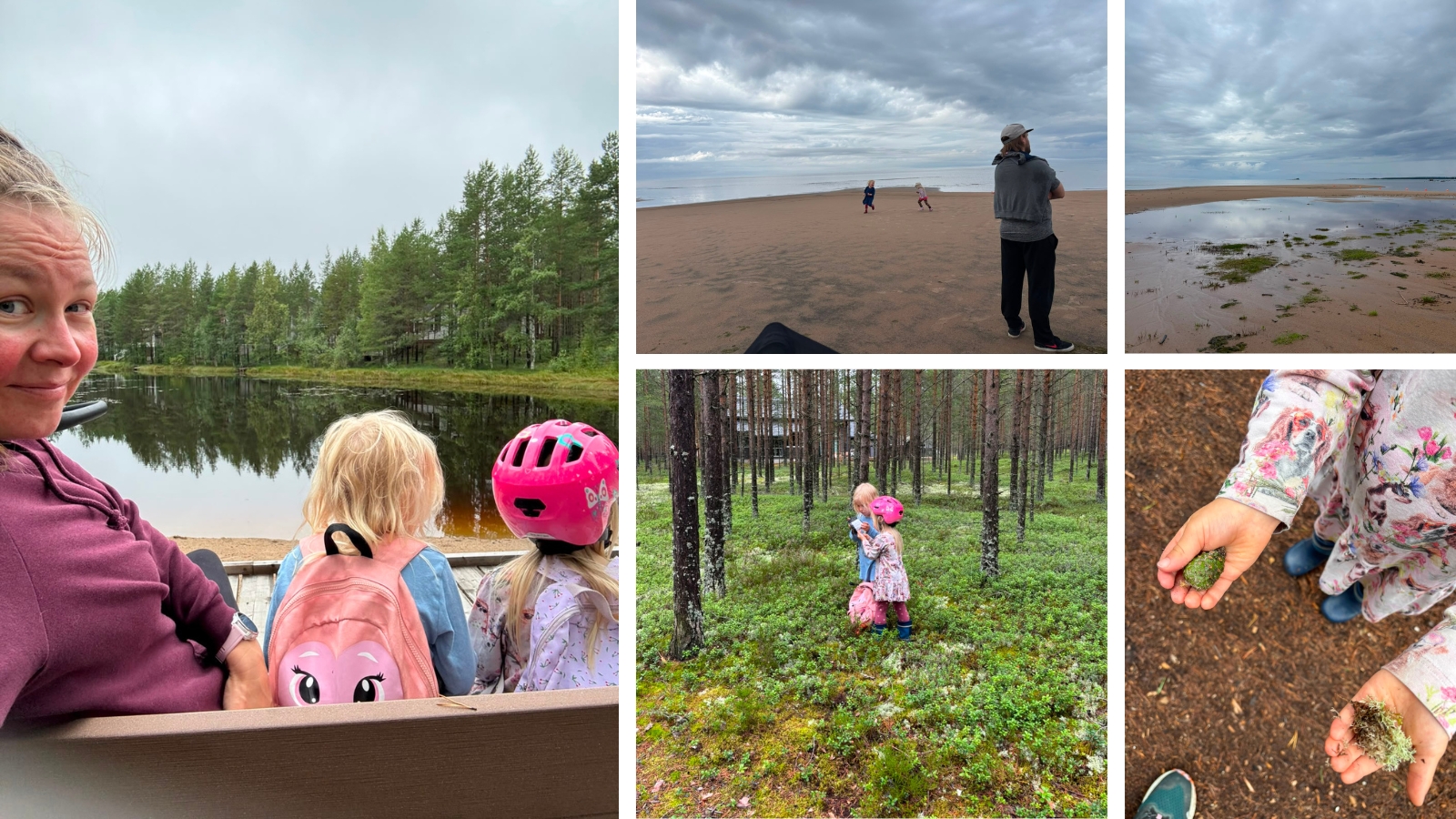 Kuvakollaasi Penttisen perheestä Kalajoella.