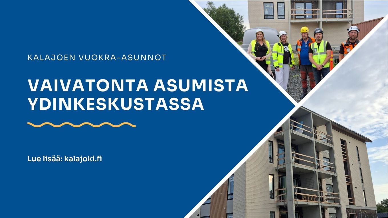 Kuvassa Kalajoen Vuokra-asuntojen hallituksen jäseniä tutustumassa kohteeseen.