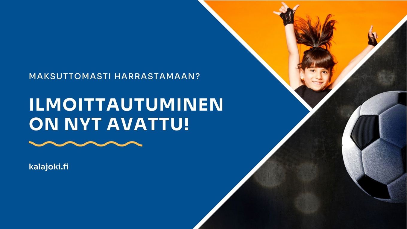 Grafiikka, jossa kerrotaan maksuttoman harrastamisen mahdollisuudesta ja avautuneesta ilmoittaumisesta.