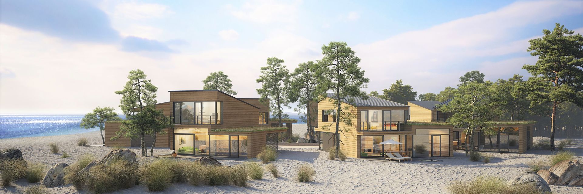 Loma-asuntoja Hiekkarannalla.