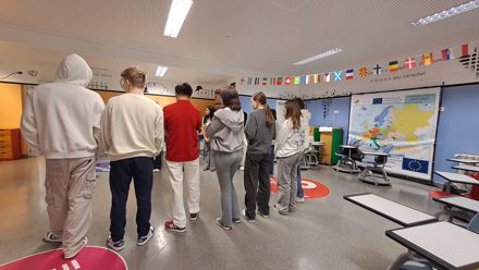 students back in a classroom