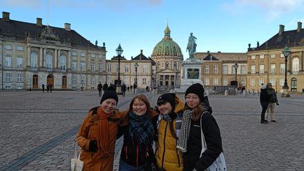 Students at the royal palace of Copenhagen