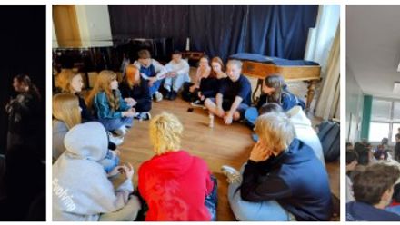 students working in a group