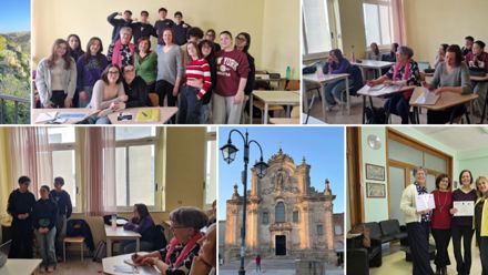 collage of pictures from school and city